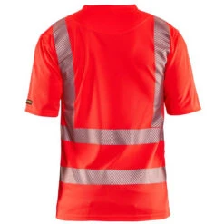 T-shirt Haute Visibilité Blaklader Col V 100% Polyester Anti-odeur -Vêtements Travail Série t shirt haute visibilite blaklader rouge dos