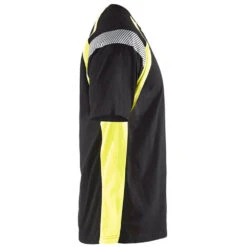T-Shirt Haute Visibilité Blaklader Bicolore 100% Coton -Vêtements Travail Série t shirt haute visibilite homme blaklader noir jaune cote1 1