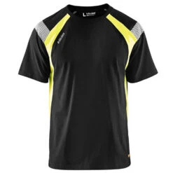 T-Shirt Haute Visibilité Blaklader Bicolore 100% Coton -Vêtements Travail Série t shirt haute visibilite homme blaklader noir jaune 1