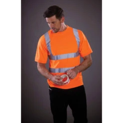T-shirt Manches Courtes Haute Visibilité Yoko -Vêtements Travail Série t shirt manches courtes haute visibilite yoko orange porte