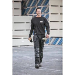 Tee-shirt De Travail Manches Longues Caterpillar Bannière -Vêtements Travail Série tee shirt de travail manches longues caterpillar banniere face