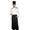 Veste De Cuisine Respirante Manches Longues Blanche Et Noir Isacco Malaga -Vêtements Travail Série veste de cuisine blanche et noir malaga isacco blanc epaules noires