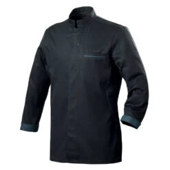 Veste De Cuisine écologique Manches Longues ROBUR DUNES -Vêtements Travail Série veste de cuisine ecologique manches longues homme robur dunes ml noir face