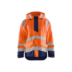 Veste De Pluie Haute Visibilité Bicolore Blaklader NIVEAU 1 -Vêtements Travail Série veste de pluie haute visibilite blaklader niveau 1 orangefluo marine