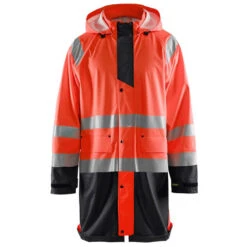 Manteau De Pluie Imperméable Blaklader Haute Visibilité -Vêtements Travail Série veste de pluie haute visibilite niveau 1 homme blaklader rouge noir