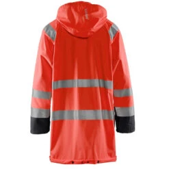 Manteau De Pluie Imperméable Blaklader Haute Visibilité -Vêtements Travail Série veste de pluie haute visibilite niveau 1 homme blaklader rouge noir dos