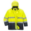 Two-tone Portwest Hi-Vis Rain Jacket 2 Two-tone Portwest Hi-Vis Rain Jacket -Vêtements Travail Série veste de pluie haute visibilite portwest bicolore jaune marine