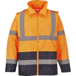 Veste De Pluie Haute Visibilité Portwest Bicolore H443 -Vêtements Travail Série veste de pluie haute visibilite portwest bicolore orange