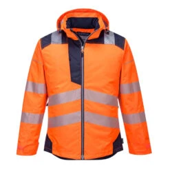 Veste De Pluie Haute Visibilité Portwest VISION 21 Veste De Pluie Haute Visibilité Portwest VISION -Vêtements Travail Série veste de pluie haute visibilite portwest vision orange noir