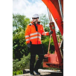 Veste De Pluie Haute Visibilité Portwest VISION 25 Veste De Pluie Haute Visibilité Portwest VISION -Vêtements Travail Série veste de pluie haute visibilite portwest vision orange noir porte