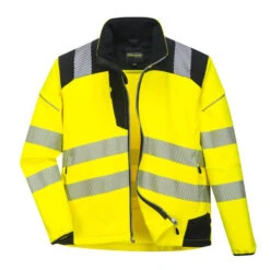 Veste De Pluie Softshell Haute Visibilité Portwest VISION -Vêtements Travail Série veste de pluie softshell haute visibilite portwest vision jaune noir detail
