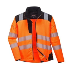 Veste De Pluie Softshell Haute Visibilité Portwest VISION -Vêtements Travail Série veste de pluie softshell haute visibilite portwest vision orange noir detail