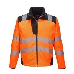Veste De Pluie Softshell Haute Visibilité Portwest VISION -Vêtements Travail Série veste de pluie softshell haute visibilite portwest vision orange noir 1