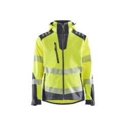Veste De Travail Softshell Haute-visibilité Stretch Blaklader -Vêtements Travail Série veste de travail softshell haute visibilite stretch blaklader jaune gris