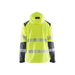 Veste De Travail Softshell Haute-visibilité Stretch Blaklader -Vêtements Travail Série veste de travail softshell haute visibilite stretch blaklader jaune gris dos