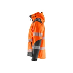 Veste De Travail Softshell Haute-visibilité Stretch Blaklader -Vêtements Travail Série veste de travail softshell haute visibilite stretch blaklader orange gris gauche