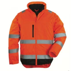 Blouson Haute Visibilité 2 En 1 Manches Amovibles Coverguard Hi-Way XTRA -Vêtements Travail Série veste haute visibilite coverguard hi way xtra orange