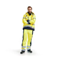 Veste Imperméable Haute Visibilité Blaklader -Vêtements Travail Série veste impermeable haute visibilite blaklader jaune bleu marine porte