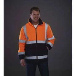 Veste Polaire Haute Visibilité Yoko -Vêtements Travail Série veste polaire haute visibilite yoko orange marine porte