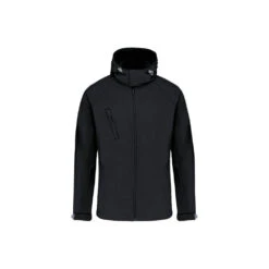 Veste Softshell A Capuche Amovible KARIBAN -Vêtements Travail Série veste softshell a capuche amovible kariban noir face