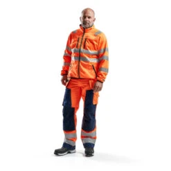 Veste Softshell Blaklader Haute Visibilité -Vêtements Travail Série veste softshell haute visibilite blaklader orange porte
