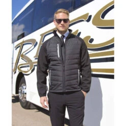 Veste Softshell Result BLACK COMPASS -Vêtements Travail Série veste softshell result black compass noir gris porte