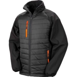 Veste Softshell Result BLACK COMPASS -Vêtements Travail Série veste softshell result black compass noir orange