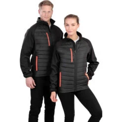 Veste Softshell Result BLACK COMPASS -Vêtements Travail Série veste softshell result black compass noir orange porte