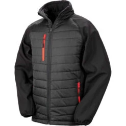 Veste Softshell Result BLACK COMPASS -Vêtements Travail Série veste softshell result black compass noir rouge